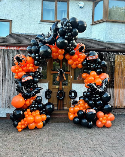 Black and Orange Balloons 60Pcs 12inch | Black Orange Confetti Latex Balloons - Image 4
