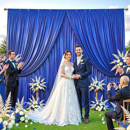 10x10 ft Royal Blue Glitter Backdrop Curtain - Image 6