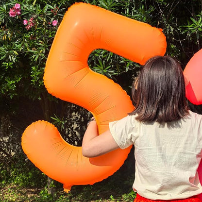Orange Birthday Number 4 Balloon 40 inch Fluorescent Orange Number 4 | Helium - Image 5