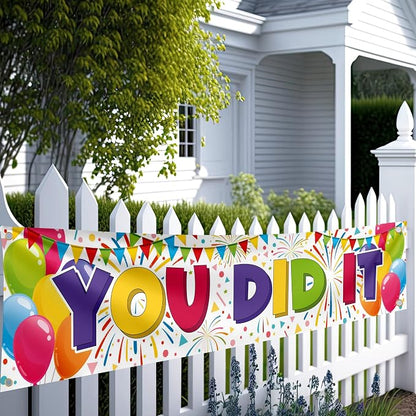 You Did It Banner- Congratulations Banner 6 x 1.3ft - Image 3