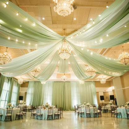 Shillance 6 Panels Green Ceiling Drapes - Image 8