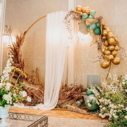 White Wedding Arch Draping Fabric Backdrop Drapes Sheer 4 Panels | 28.7"x20FT - Image 5