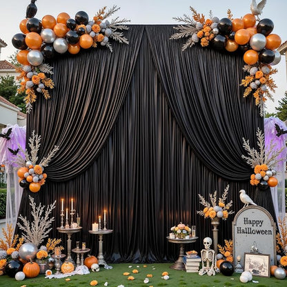 30x10ft Black Glitter Backdrop Curtain - Image 4