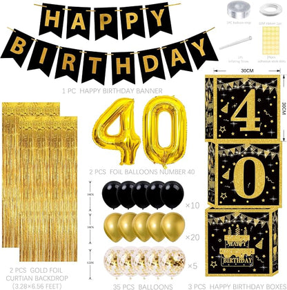 Gold 40th birthday decorations for men - Image 2