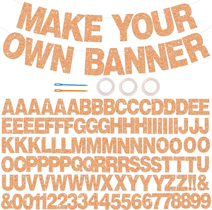 BEISHIDA Light Orange 116 PCS A-Z DIY Letter Custom Banner Party Decor | 111 by Beishida