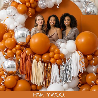 PartyWoo Burnt Orange Balloons 100pcs Terracotta Fall Color 36 Inch | 36 18 12 - Image 5