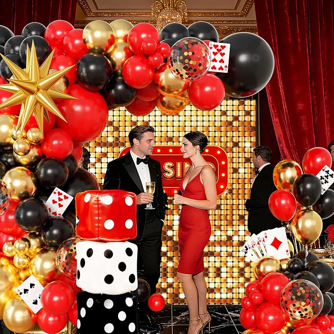 104pcs Casino Party Decorations Balloon Garland Arch Kit - Image 4