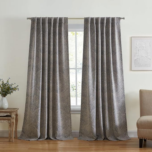 Threadmade Vittoria Paisley Printed Blackout Curtain Panel by ElreneHomeFashions