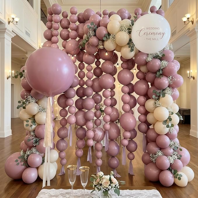 Dusty Pink Linking Balloons, Quick Linked Balloon - Image 4
