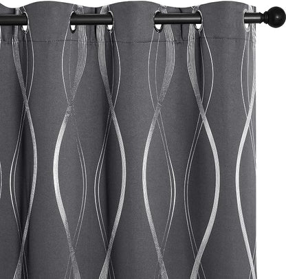 NICETOWN Small Blackout Grey Cafe Curtain Panels by NICETOWN
