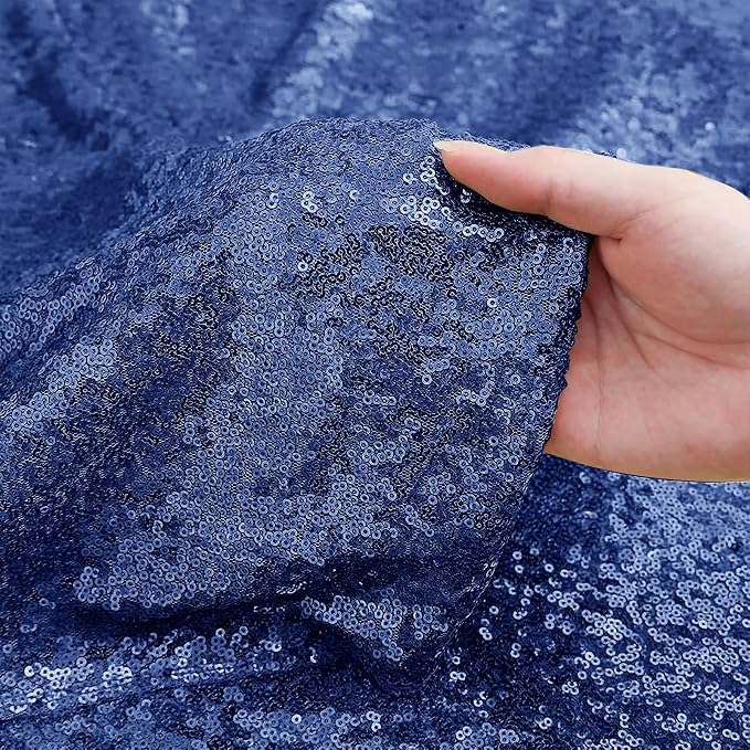 Sugargirl Navy Sequin Backdrop Curtain 6 Panels 2FTx8FT Glitter Navy Background - Image 5
