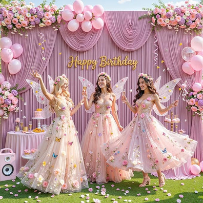 4 Panels Dusty Pink Backdrop Curtains - Image 3