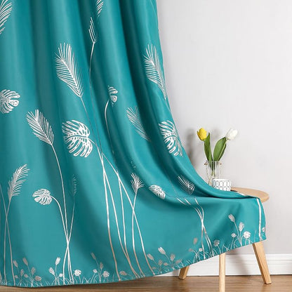 Teal Blackout Curtains for Living Room, Grommet Curtains - Image 7