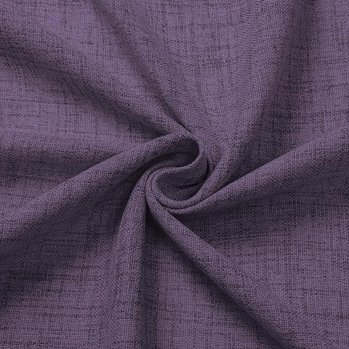 Tollpiz Short Linen Curtains Living Room Rod Pocket Semi Sheer Curtain Burlap - Image 9