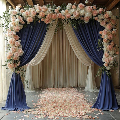ESGOTBME 20x10ft Wrinkle Free Navy Blue Backdrop Curtain - Image 7