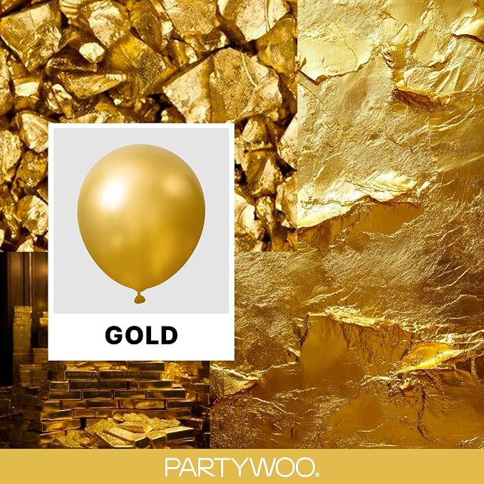 PartyWoo Gold Balloons 120pcs Different Sizes of 18 12 10 5 Inch | Balloons - Image 2