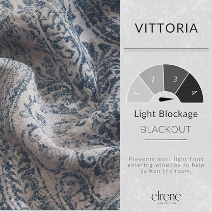 Threadmade Vittoria Paisley Printed Blackout Curtain Panel - Image 3