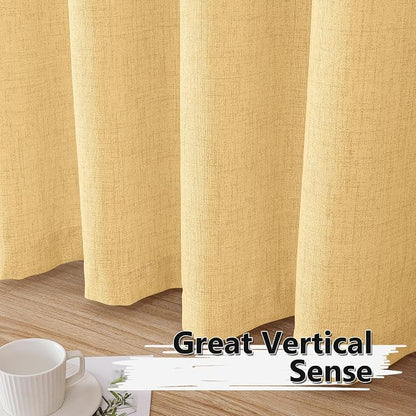 Tollpiz Linen Tier Curtain Rod Pocket Semi Sheer Half Kitchen Curtains Burlap - Image 4