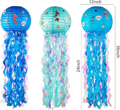 OBXT 12" Blue Jellyfish Lanterns - Image 8