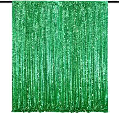 Dark Green 10ftx10ft Sequin Backdrop Curtain Glitter Christmas Background | by QueenDream