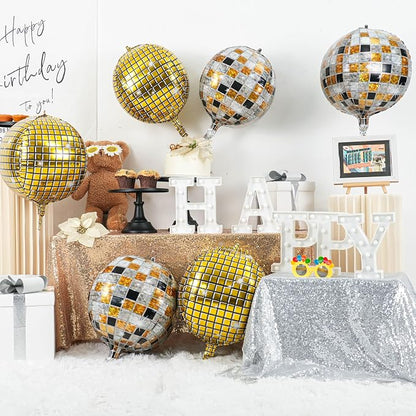 6pcs 22 Inch Multicolor Disco Ball Balloons - Image 3