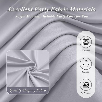 30 ft x 10 ft Wrinkle Free Silver Backdrop Curtain - Image 5
