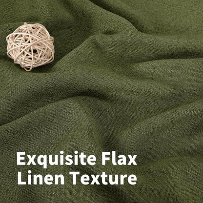 YoungsTex Olive Green Linen Curtains - Image 5