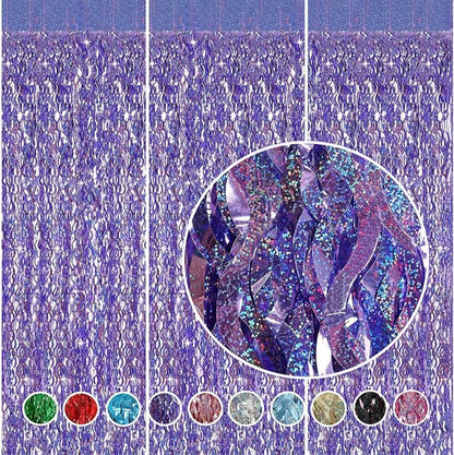 Purple Foil Fringe Curtains Party Decorations - Image 2