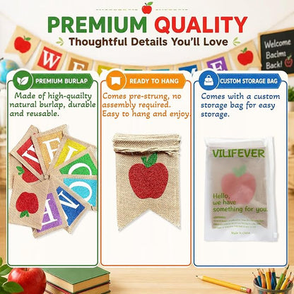 VILIFEVER Welcome Banner Classroom Decor Back to School Decorations | First Day - Image 2