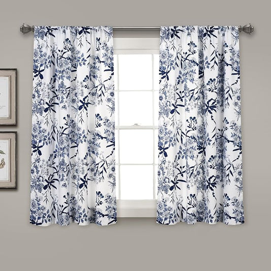 Lush Decor Botanical Garden Curtains Floral Bird Print Light Filtering Window by LushDecor