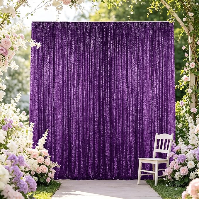 Hahuho Sequin Backdrop Curtain, Banquet Decoration（4 Panels, 2FT x 8FT - Image 4