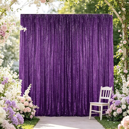 Hahuho Sequin Backdrop Curtain, Banquet Decoration（4 Panels, 2FT x 8FT - Image 4