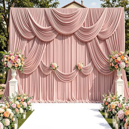 20ftx10ft Wrinkle Free Dusty Pink Backdrop Curtains - Image 8