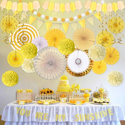 35PCS Party Decorations Paper Fan Hanging Set - Image 7