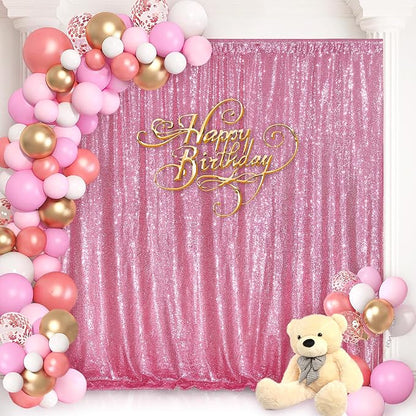 Blush Pink Sequin Backdrop Glitter Backdrop Curtains 7ft x 7ft Glitter - Image 3