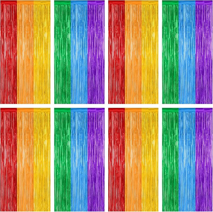 ZATAYE 8 Pack Rainbow Kindergarten Foil Curtain Streamer Decorations | Rainbow by ZATAYE