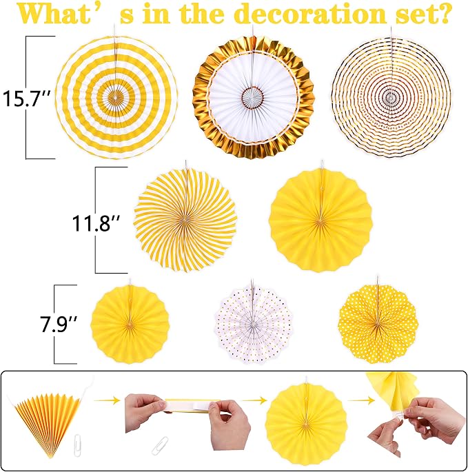 35PCS Party Decorations Paper Fan Hanging Set - Image 3