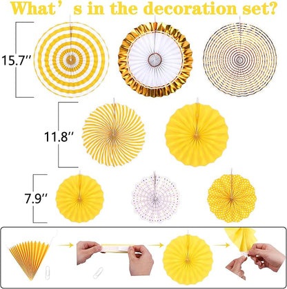35PCS Party Decorations Paper Fan Hanging Set - Image 3