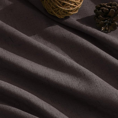 Cocoa Coffee Linen Blend Light Filtering Back Tab Curtains 96 Inches Long - Image 5
