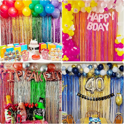 JINSUI Purple Fringe Backdrop 3.3x8.2ft, 2 Pack Streamers Party Decorations | - Image 7