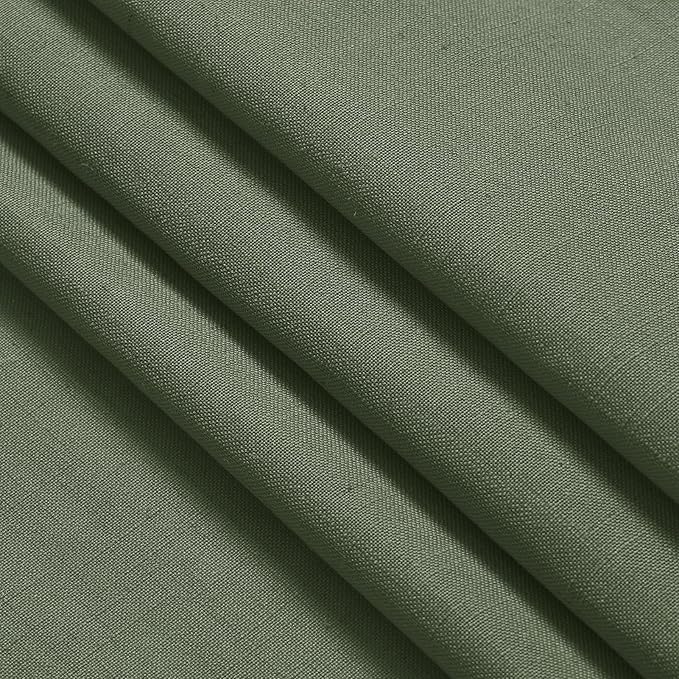 Olive Green Linen Curtains for Living Room 2 Panels Set 80 Inch Length Back Tab - Image 7
