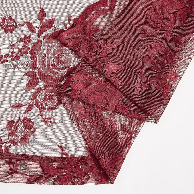 Burgundy Lace Curtains - Image 7
