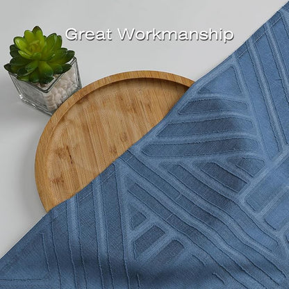 Simplebrand Dusty Blue Sheer Kitchen Curtains 36 Inch Length Tier Curtains 2 - Image 6