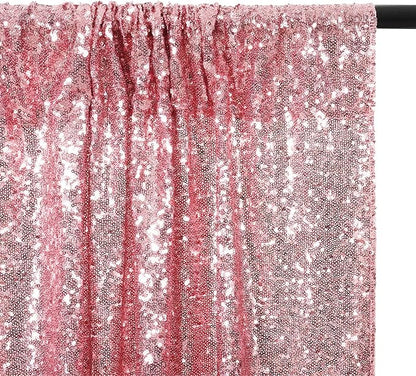 Poise3EHome Fuchsia Pink Sequin Backdrop Curtains, 2 Panels 2FTx8FT Glitter - Image 7
