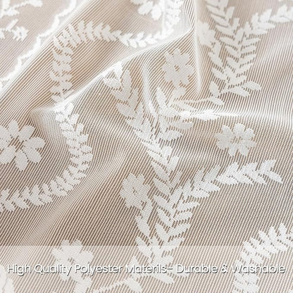 WAZZIO Boho Lace Curtains 2 Panels 63 Inches -Cute Vintage Victorian Sheer - Image 2