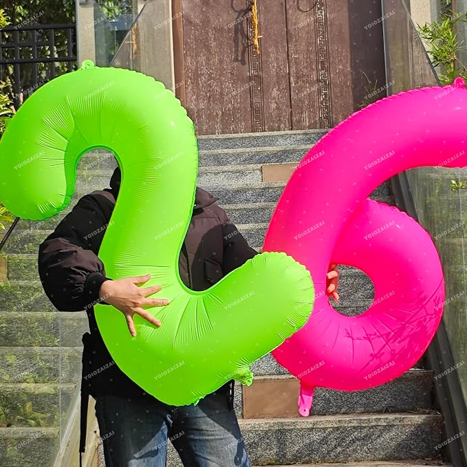 Pink Birthday Number 50 Balloons 40IN Fluorescent Pink 50 Foil Balloon | - Image 6
