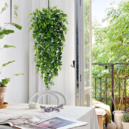 8Pcs Fake Hanging Plants 2.7FT Fake Plants Fake Vines Greenery | UV Resistant - Image 2