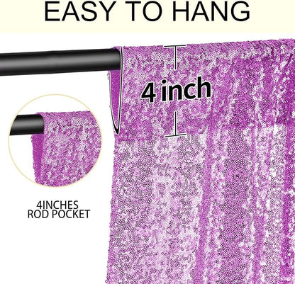 2×8FT-4PCS Lavender Sequin Backdrop Curtains Panels, Photography Backdrop - Image 5