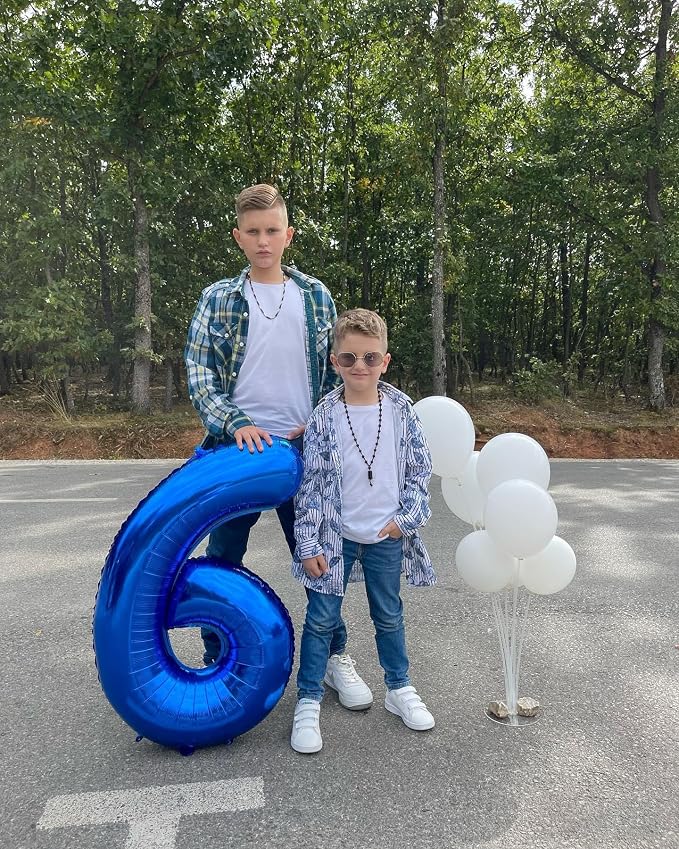 Blue Number 6 Balloon 40 Inch - Image 2