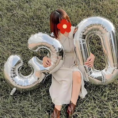 Number Balloons Silver 3 Balloon 40 inch - Image 2